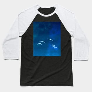 Fantasy Night Time Glowing Bird Landscape Painting Baseball T-Shirt